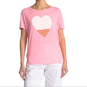 SUNDRY Pink Cotton t-shirt Modal with Heart
